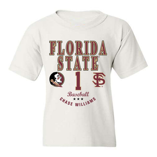 FSU - NCAA Baseball : Chase Williams - Classic Fashion Shersey Youth T-Shirt-0