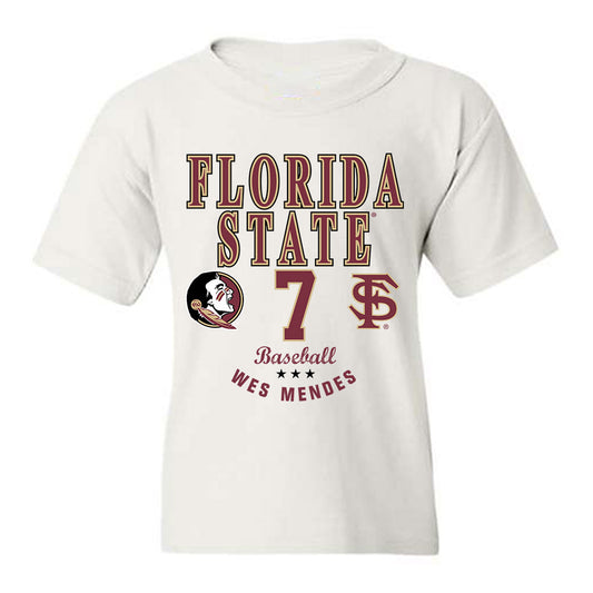 FSU - NCAA Baseball : Wes Mendes - Classic Fashion Shersey Youth T-Shirt-0