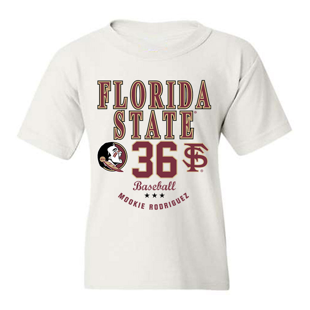 FSU - NCAA Baseball : Mookie Rodriguez - Classic Fashion Shersey Youth T-Shirt-0