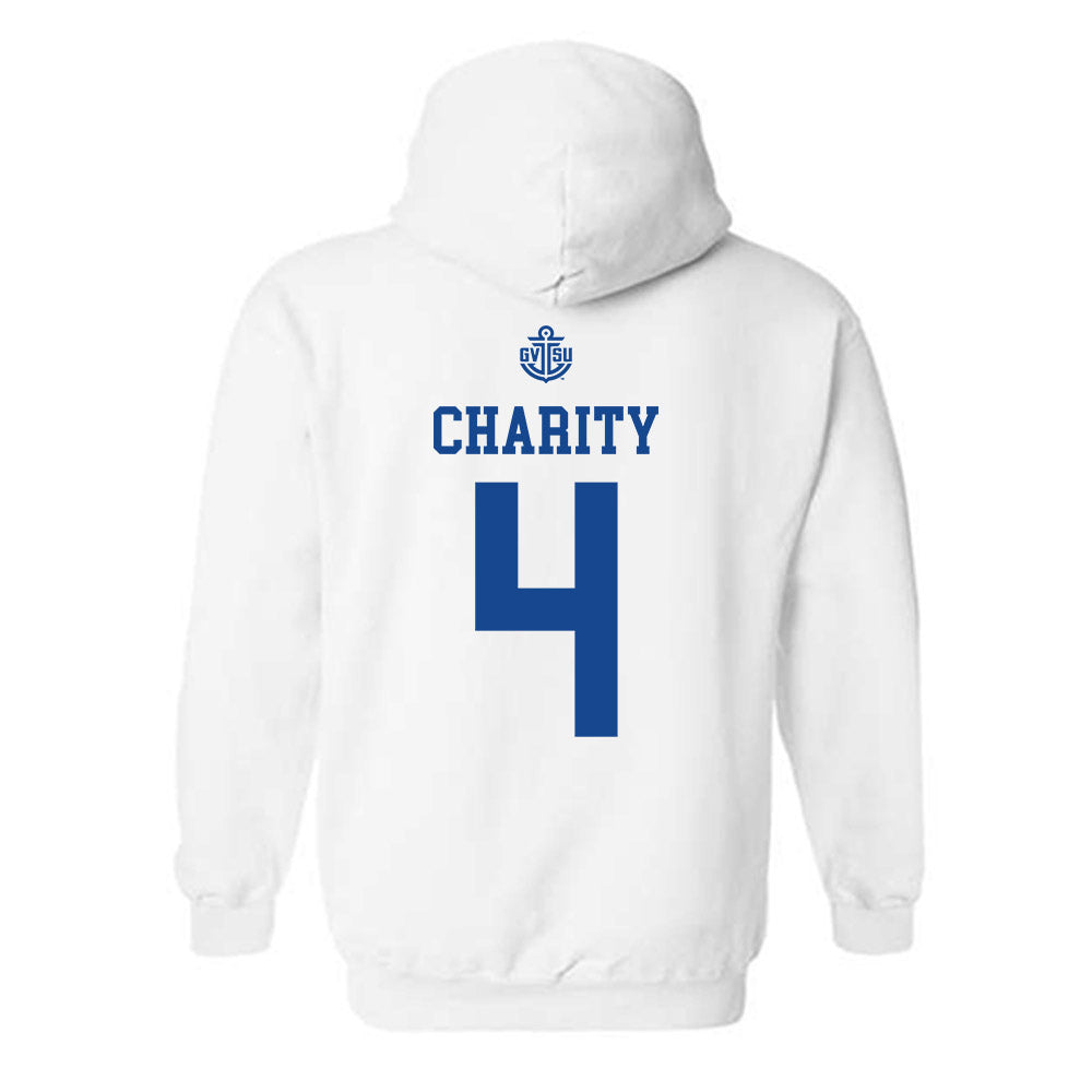 Grand Valley - NCAA Men's Basketball : Jalen Charity - Replica Shersey Hooded Sweatshirt-1