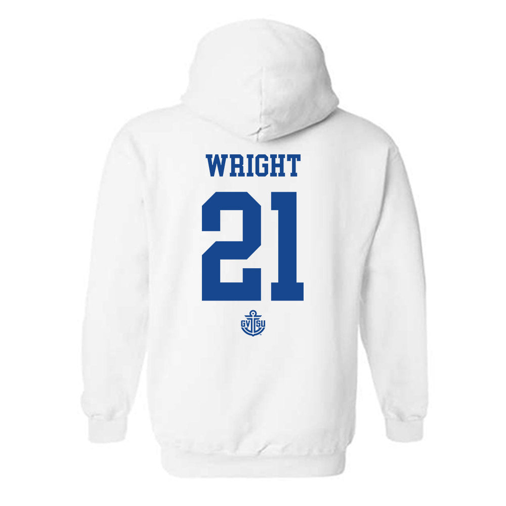 Grand Valley - NCAA Women's Soccer : Rachael Wright - Replica Shersey Hooded Sweatshirt-1