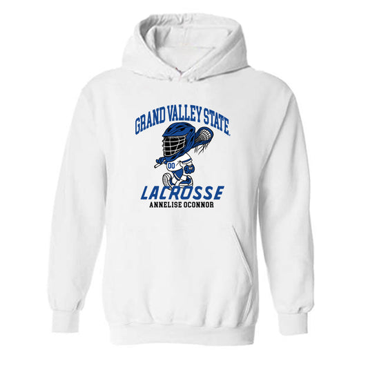 Grand Valley - NCAA Women's Lacrosse : Annelise OConnor - Fashion Shersey Hooded Sweatshirt-0