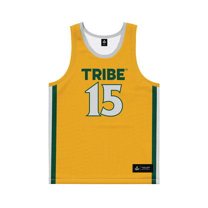 William & Mary - NCAA Women's Basketball : Amelia Basit - Gold Basketball Jersey-0
