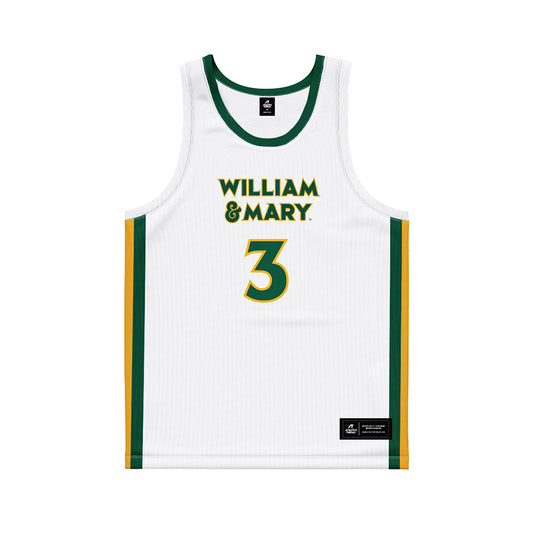 William & Mary - NCAA Women's Basketball : Jordyn Steindl - White Basketball Jersey-0
