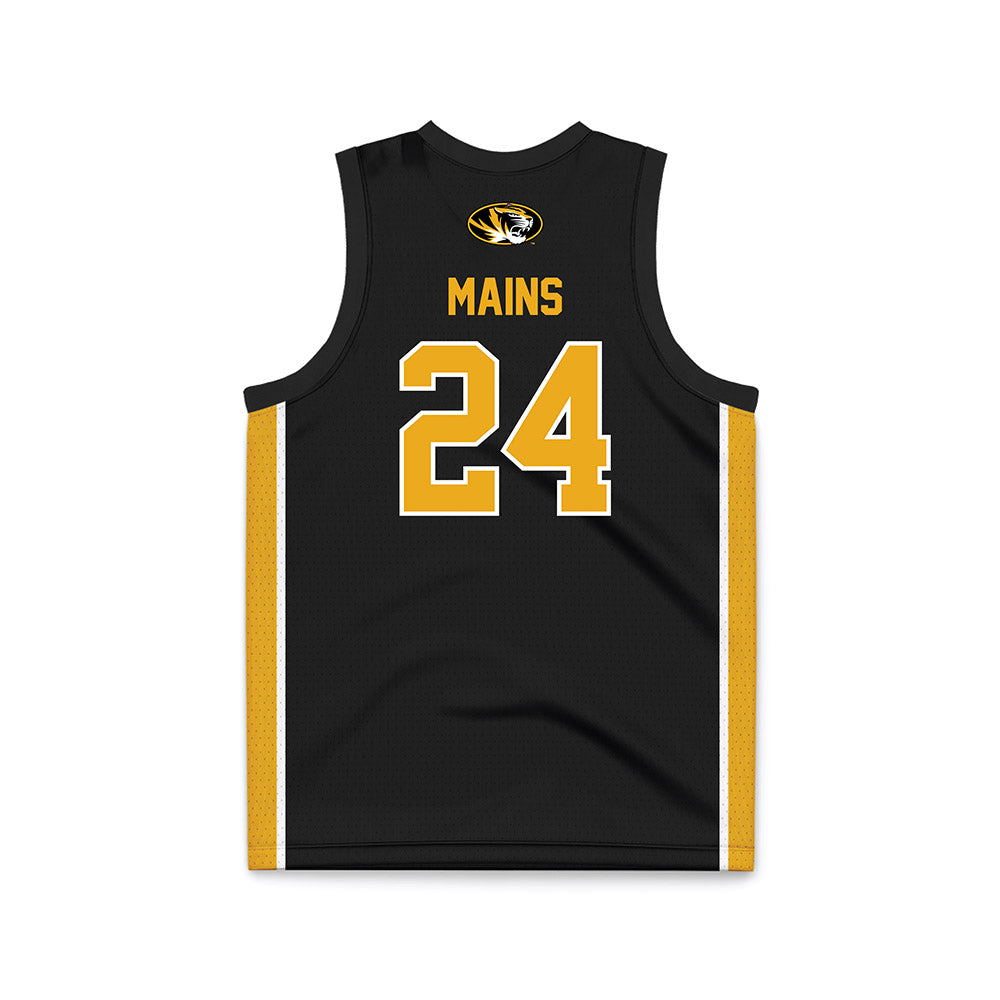 Missouri - NCAA Women's Basketball : Sydney Mains - Black Basketball Jersey-1