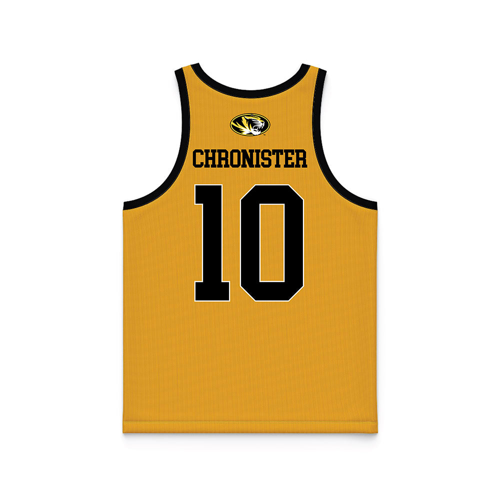 Missouri - NCAA Men's Basketball : Aidan Chronister - Gold Basketball Jersey-1