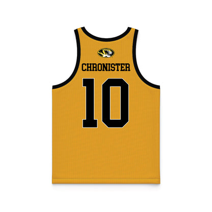 Missouri - NCAA Men's Basketball : Aidan Chronister - Gold Basketball Jersey-1
