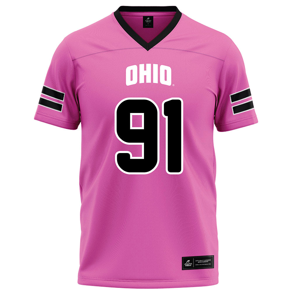 Ohio - NCAA Football : Nate Hunt-Heller - Pink Football Jersey-0