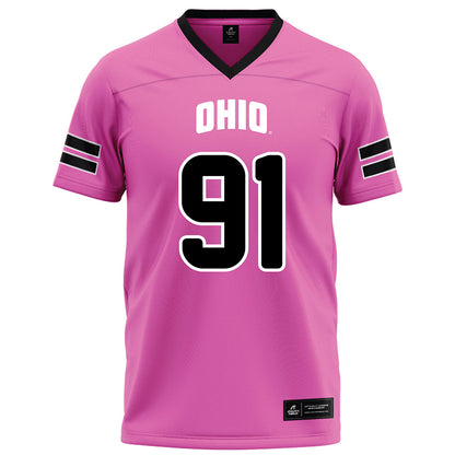 Ohio - NCAA Football : Nate Hunt-Heller - Pink Football Jersey-0