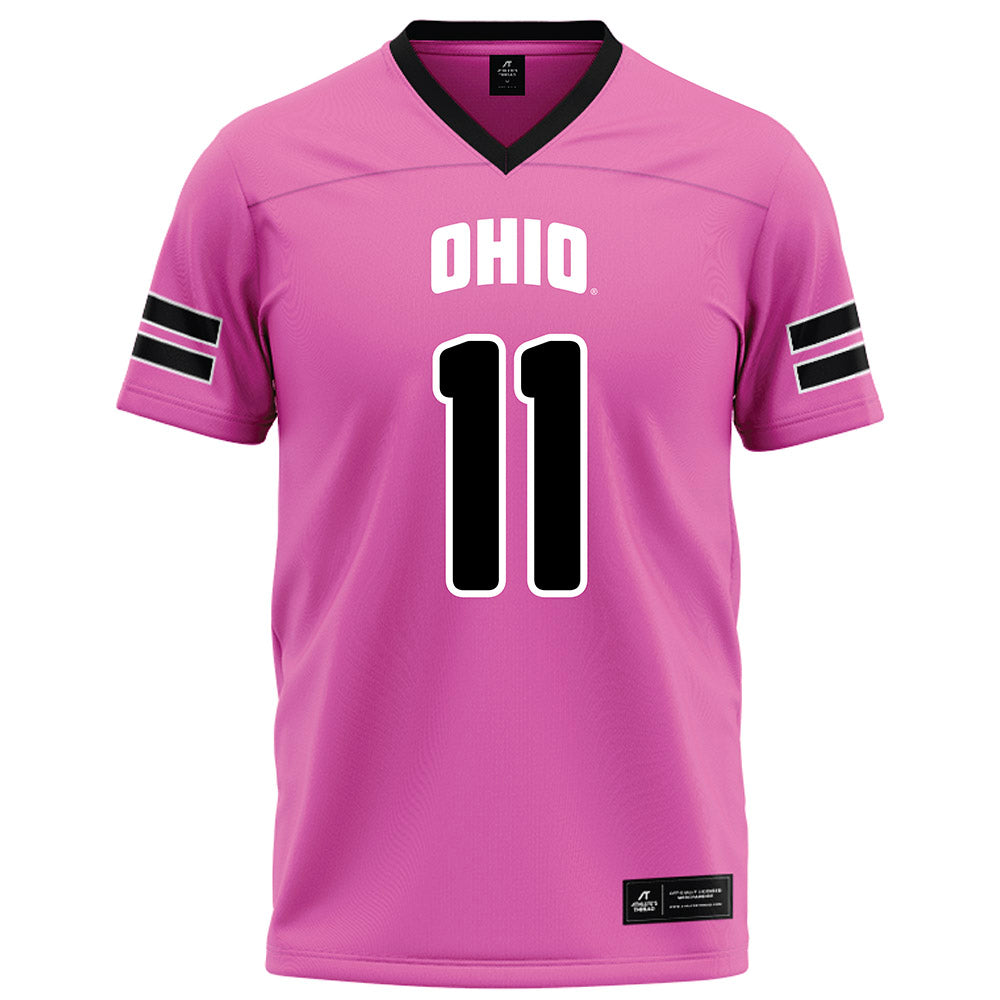 Ohio - NCAA Football : Zach Hackleman - Pink Football Jersey-0