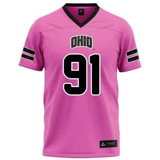 Ohio - NCAA Football : Nate Hunt-Heller - Pink Football Jersey-0