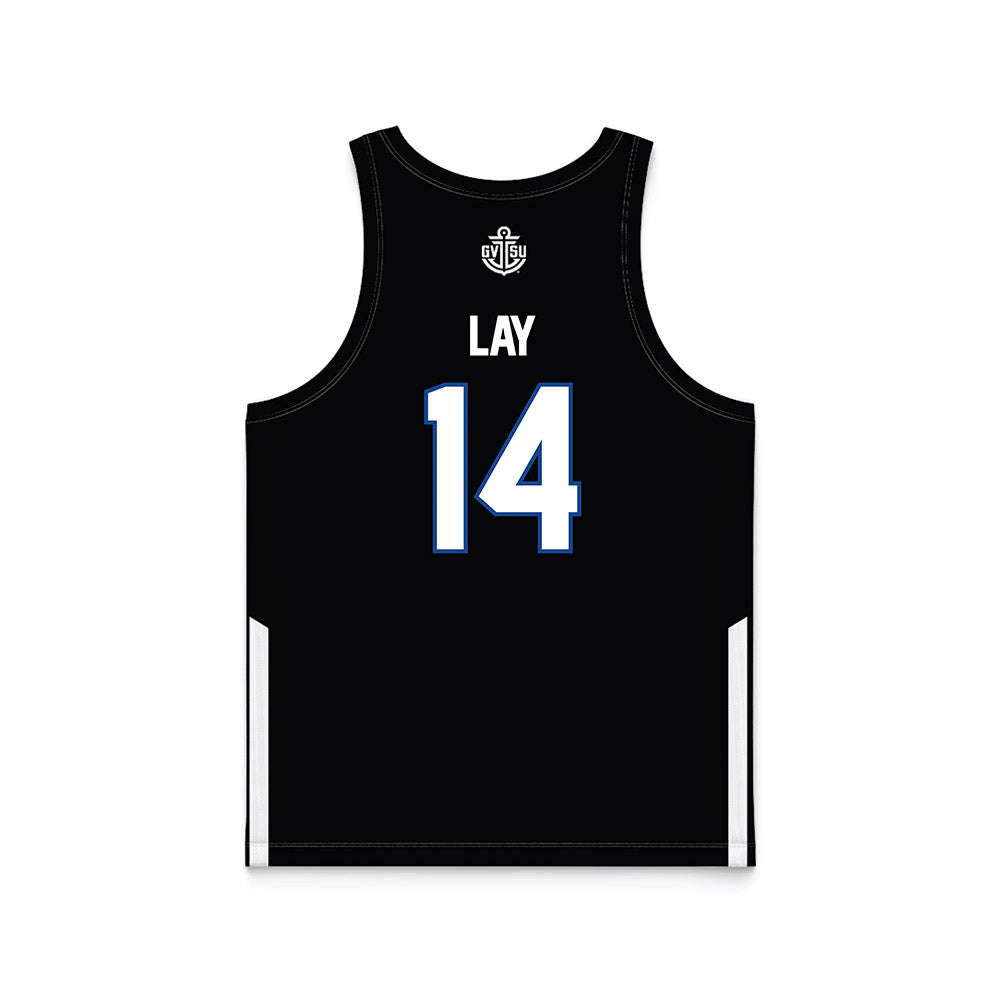 Grand Valley - NCAA Women's Basketball : Avery Lay - Black Basketball Jersey-1