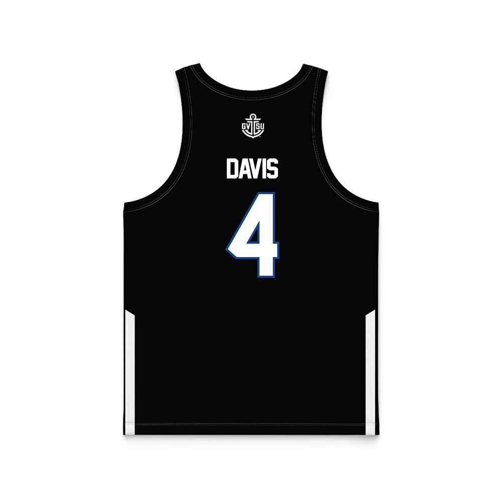 Grand Valley - NCAA Women's Basketball : Anayya Davis - Black Basketball Jersey-1