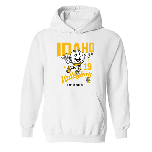 Idaho - NCAA Women's Volleyball : Cayton White - Fashion Shersey Hooded Sweatshirt-0