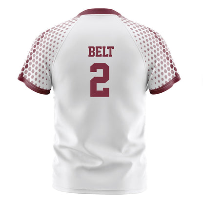 UMass - NCAA Men's Soccer : Quinn Belt - White Soccer Jersey-1