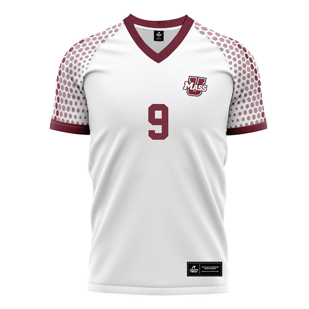 UMass - NCAA Men's Soccer : Matt Cence - White Soccer Jersey-0