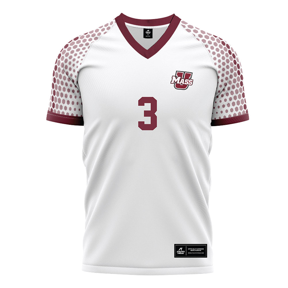 UMass - NCAA Men's Soccer : Jordan Blunschi - White Soccer Jersey-0