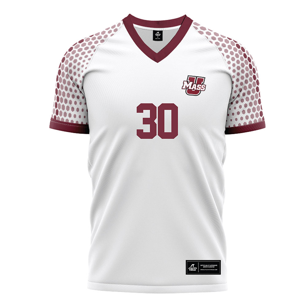 UMass - NCAA Men's Soccer : Crew Hartlage - White Soccer Jersey-0