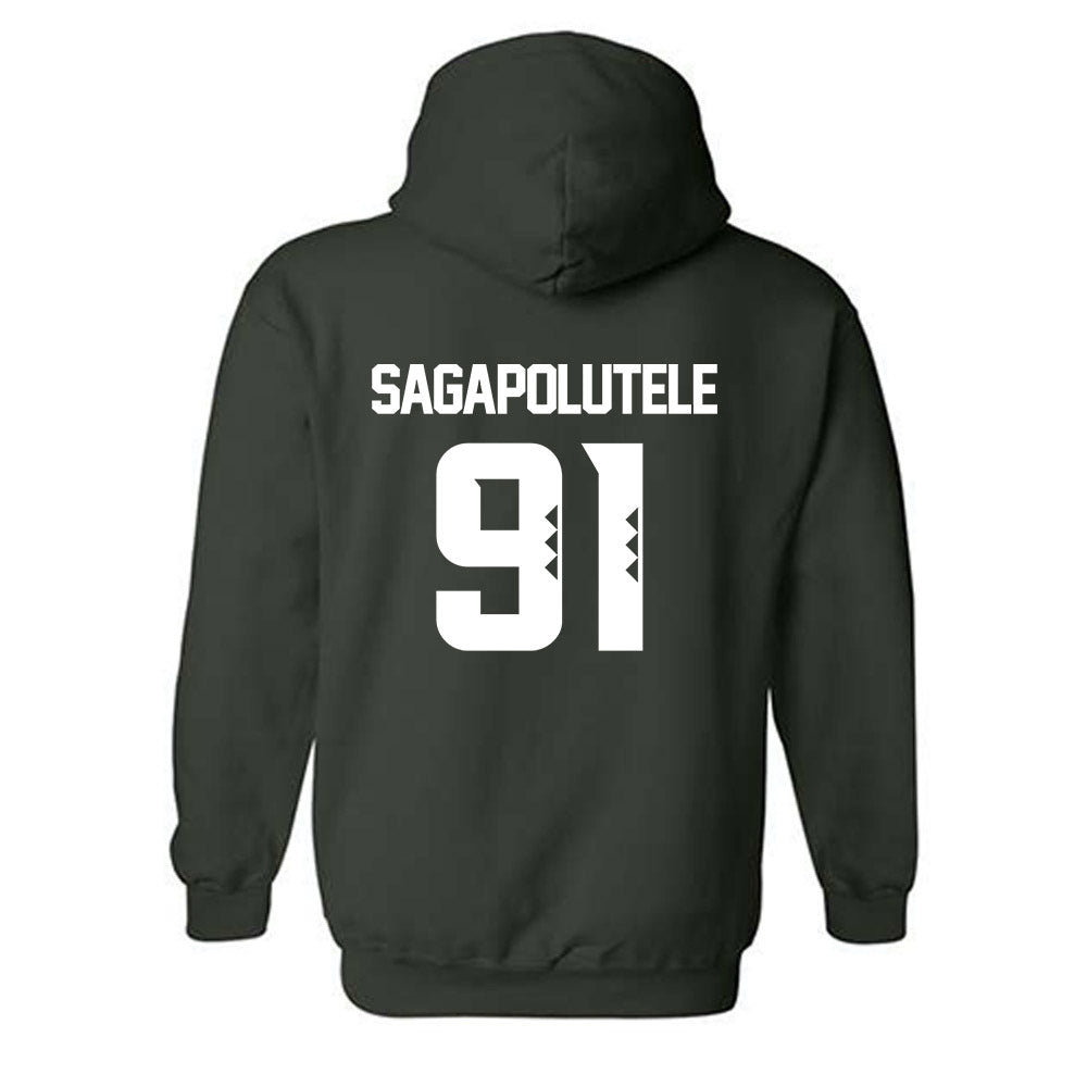 Hawaii - NCAA Football : Joshua sagapolutele - Classic Shersey Hooded Sweatshirt-1