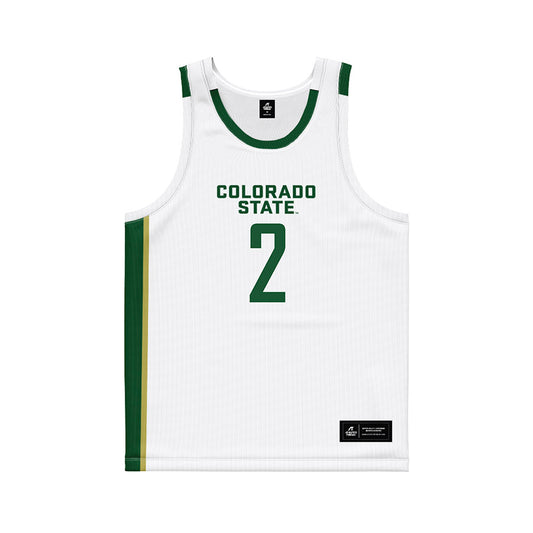 Colorado State - NCAA Men's Basketball : Brandon Rechsteiner - White Basketball Jersey-0
