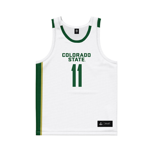 Colorado State - NCAA Women's Basketball : Gianna Smith - White Basketball Jersey-0
