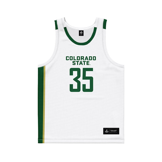 Colorado State - NCAA Men's Basketball : Kyle Jorgensen - White Basketball Jersey-0