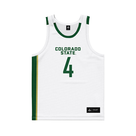 Colorado State - NCAA Men's Basketball : Jase Butler - White Basketball Jersey-0