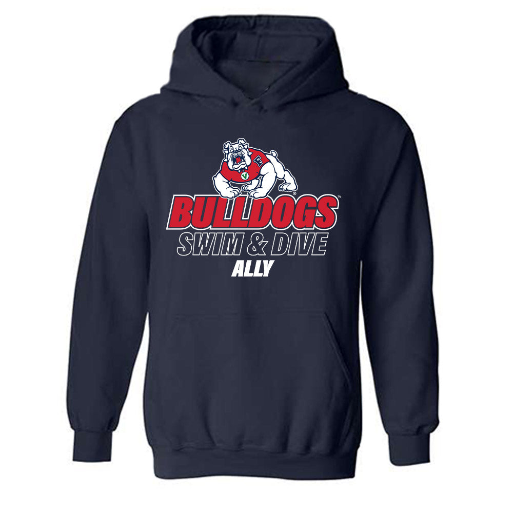 Fresno State - NCAA Women's Swimming & Diving : Grace Ally - Classic Fashion Shersey Hooded Sweatshirt-0