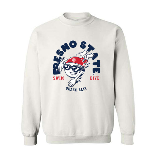 Fresno State - NCAA Women's Swimming & Diving : Grace Ally - Fashion Shersey Crewneck Sweatshirt-0