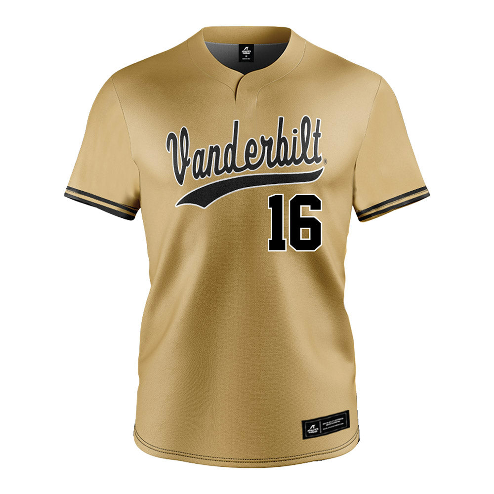 Vanderbilt - NCAA Baseball : Michael Holt - Gold Jersey-0