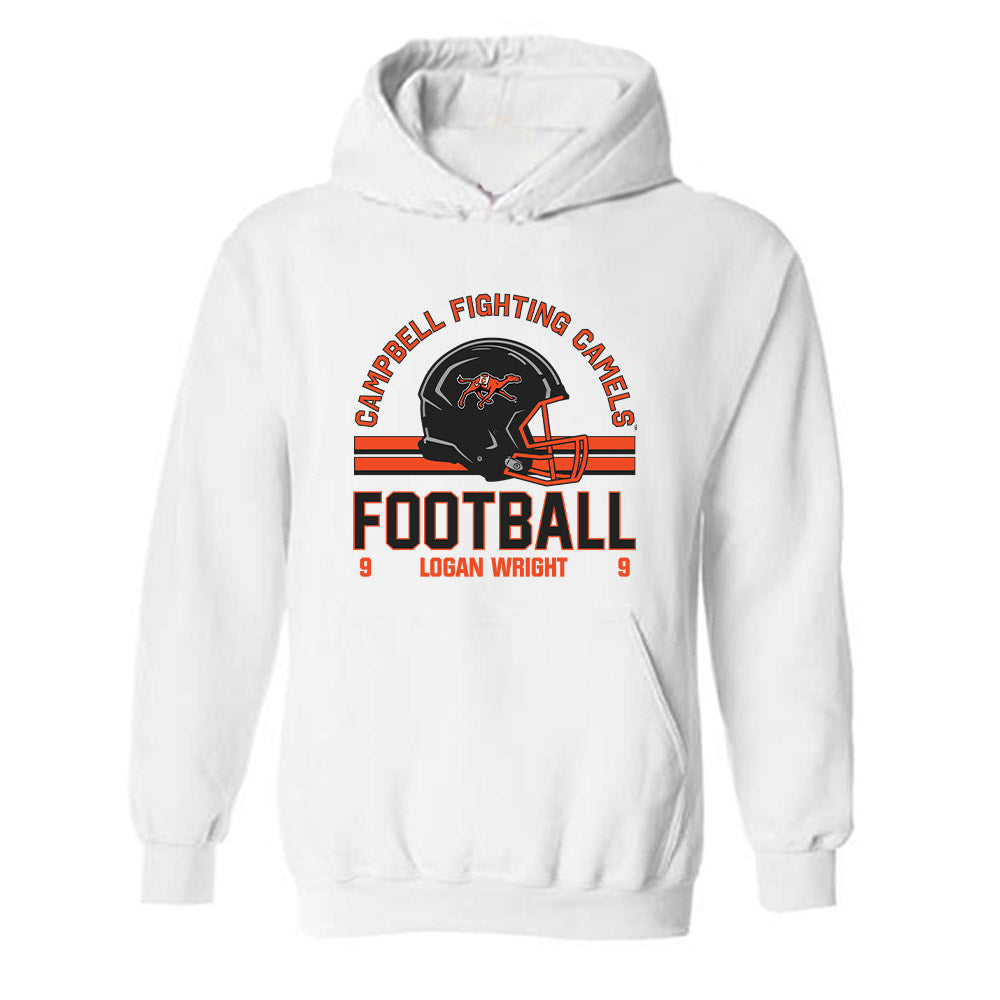 Campbell - NCAA Football : Logan Wright - Classic Fashion Shersey Hooded Sweatshirt-0