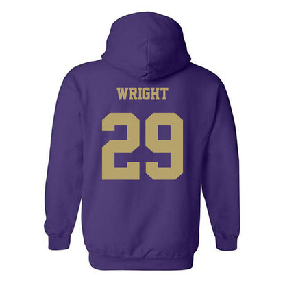 JMU - NCAA Football : KJ Wright - Fashion Shersey Hooded Sweatshirt-1