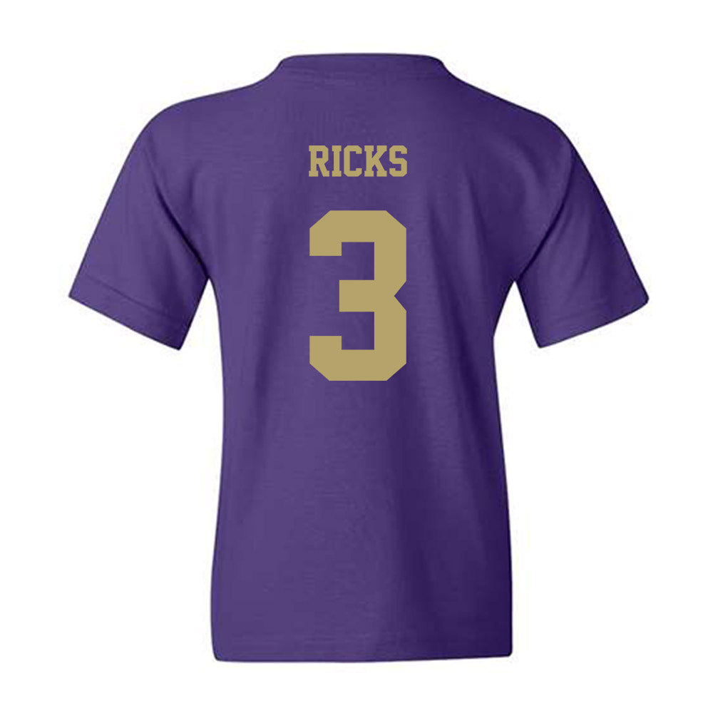 JMU - NCAA Men's Basketball : Eddie Ricks - Fashion Shersey Youth T-Shirt-1