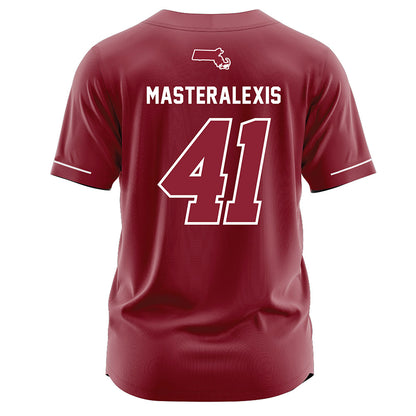 UMass - NCAA Baseball : Justin Masteralexis - Burgundy Jersey-1