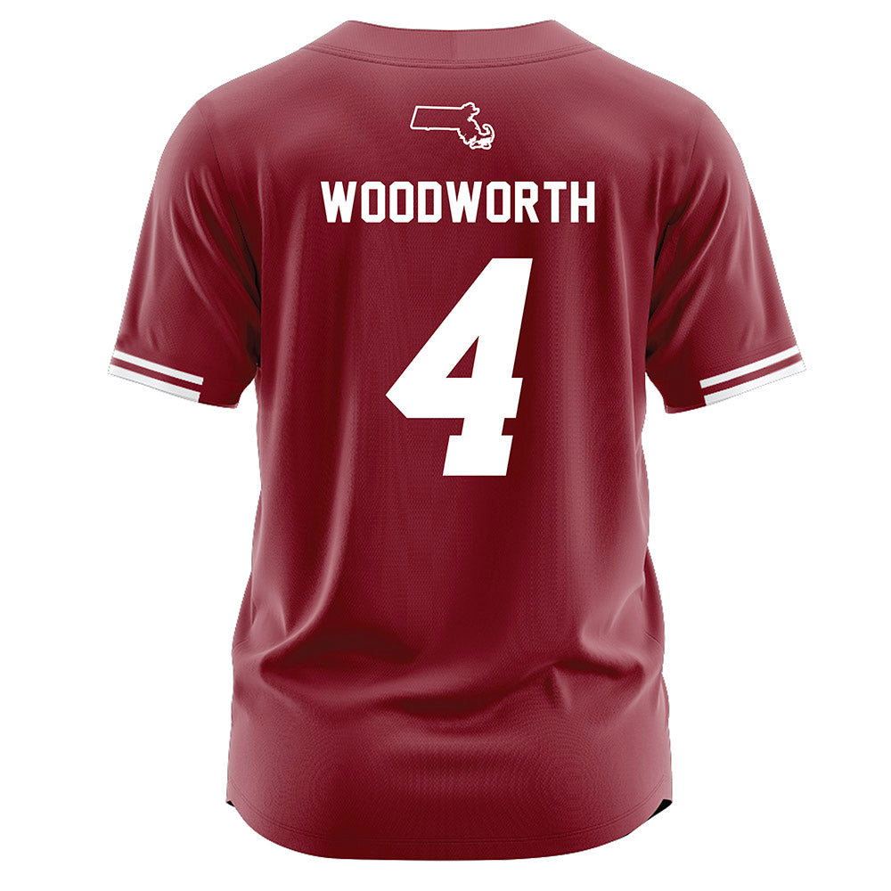 UMass - NCAA Softball : Lily Woodworth - Burgundy Softball Jersey-1