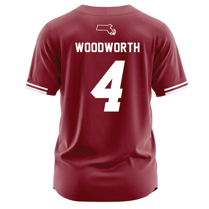 UMass - NCAA Softball : Lily Woodworth - Burgundy Softball Jersey-1
