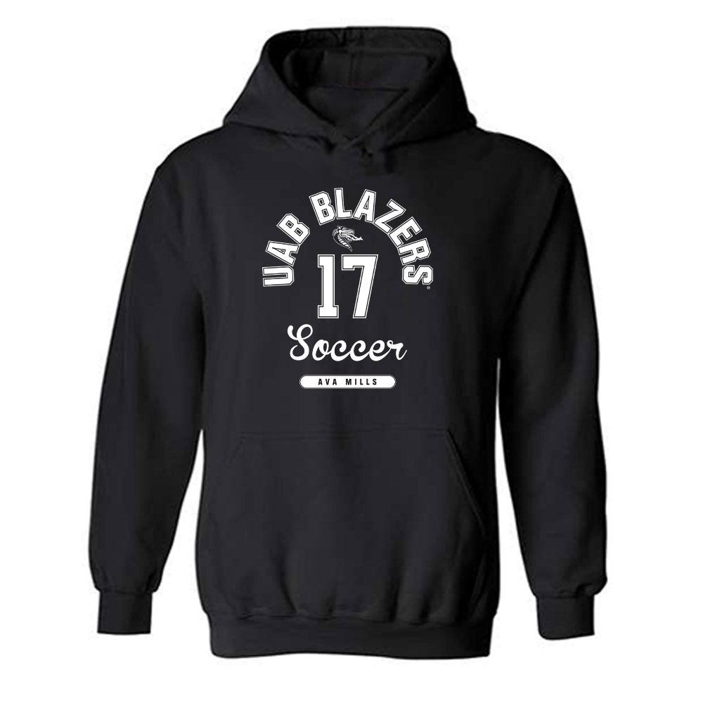 UAB - NCAA Women's Soccer : Ava Mills - Classic Fashion Shersey Hooded Sweatshirt-0