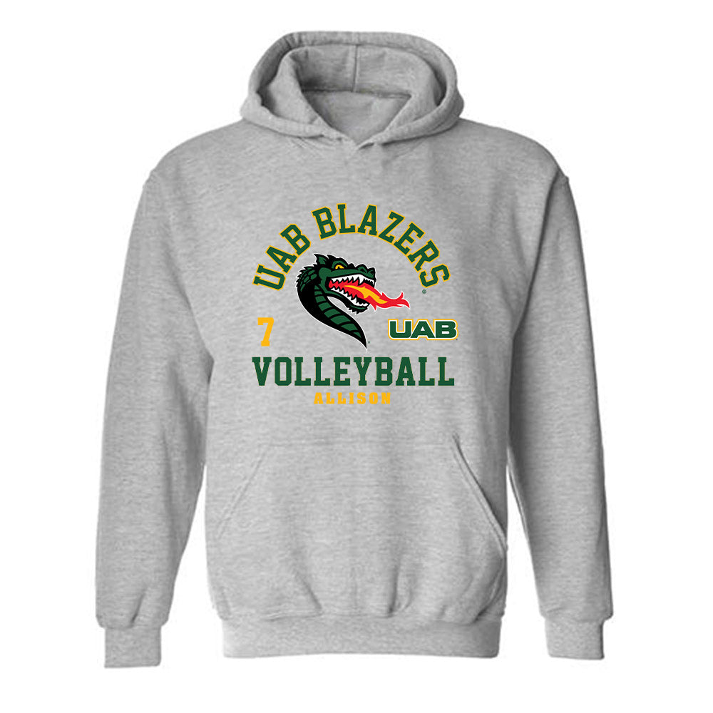 UAB - NCAA Women's Volleyball : Brooklyn Allison - Classic Fashion Shersey Hooded Sweatshirt-0