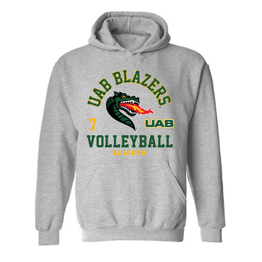 UAB - NCAA Women's Volleyball : Brooklyn Allison - Classic Fashion Shersey Hooded Sweatshirt-0