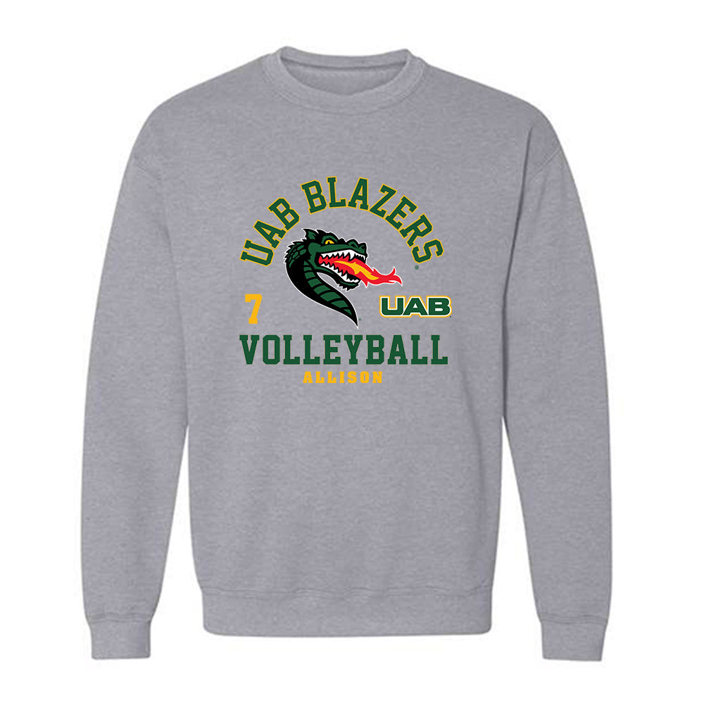 UAB - NCAA Women's Volleyball : Brooklyn Allison - Classic Fashion Shersey Crewneck Sweatshirt-0