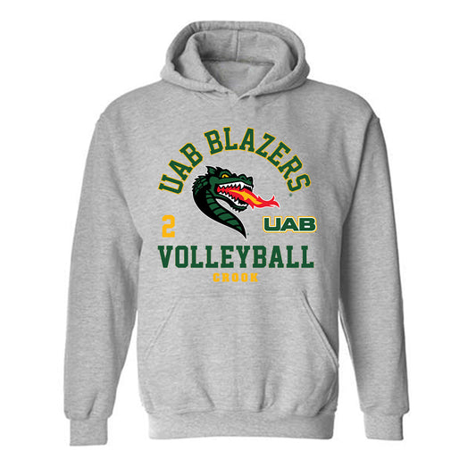 UAB - NCAA Women's Volleyball : Jorda Crook - Classic Fashion Shersey Hooded Sweatshirt-0