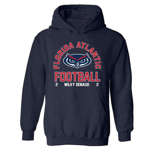 FAU - NCAA Football : wilky denaud - Hooded Sweatshirt