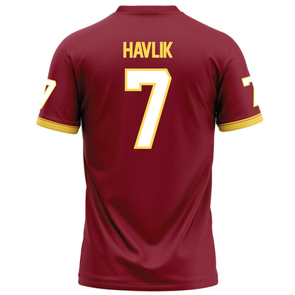 NSU - NCAA Football : Holden Havlik - Maroon Football Jersey-1