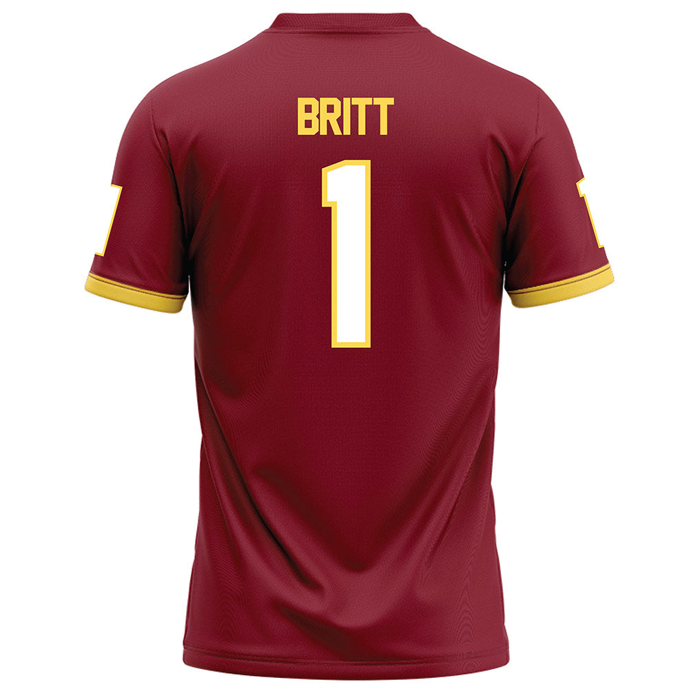 NSU - NCAA Football : Daniel Britt - Maroon Football Jersey-1