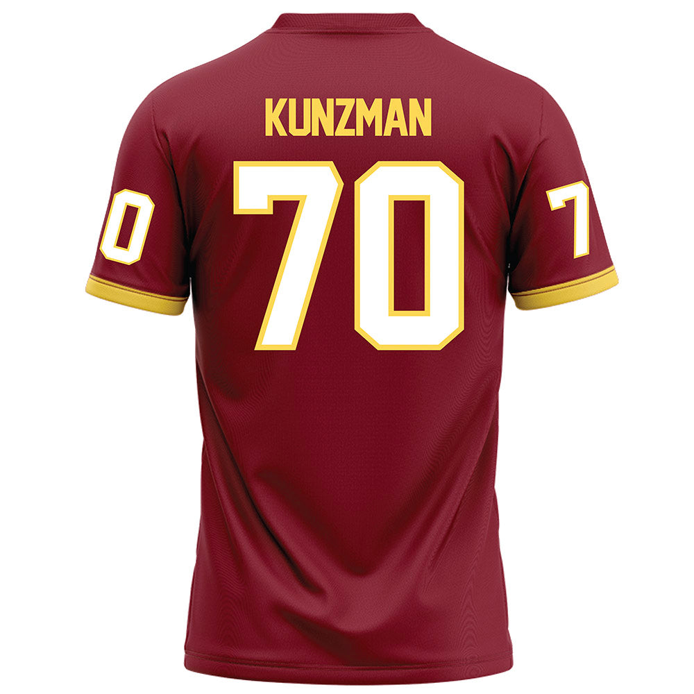 NSU - NCAA Football : Jeffrey Kunzman - Maroon Football Jersey-1