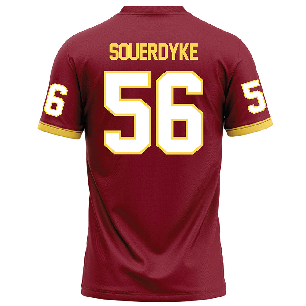 NSU - NCAA Football : Sam Souerdyke - Maroon Football Jersey-1