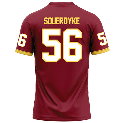 NSU - NCAA Football : Sam Souerdyke - Maroon Football Jersey-1