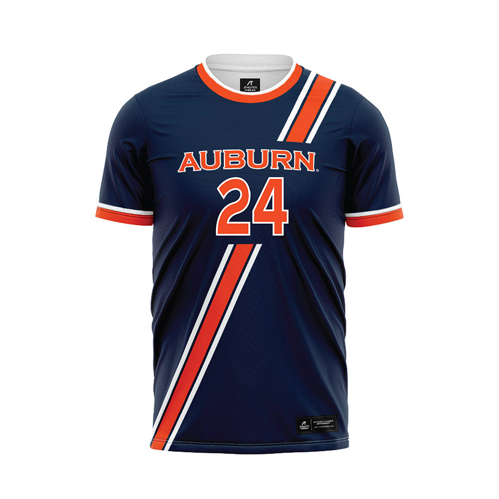 Auburn - NCAA Women's Soccer : Aurora Gaines - Navy Soccer Jersey-0