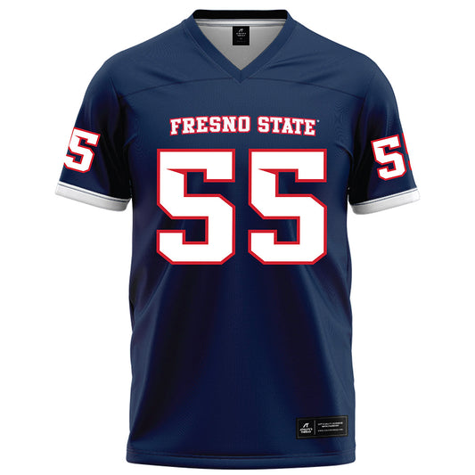 Fresno State - NCAA Football : Brendan Huddleston - Blue Football Jersey-0