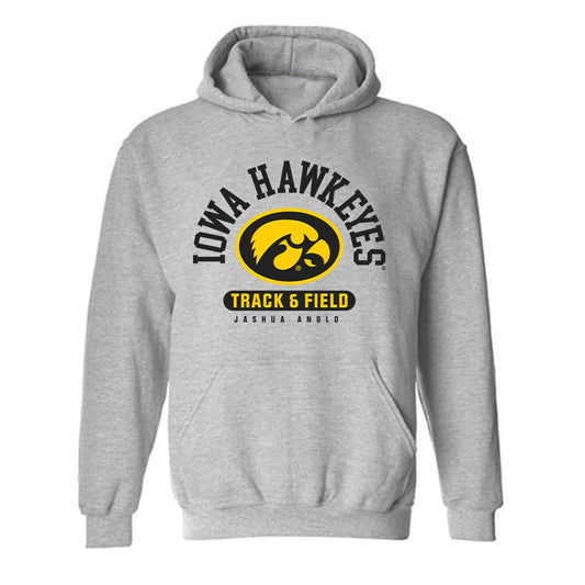 Iowa - NCAA Men's Track & Field : Jashua Anglo - Classic Fashion Shersey Hooded Sweatshirt-0